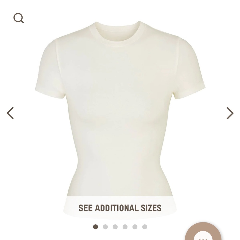 SKIMS Off-White Cotton T-Shirt